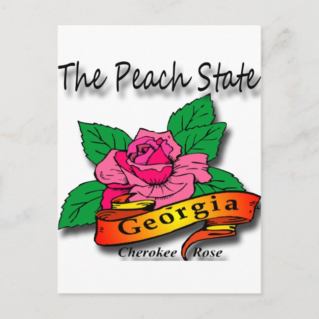 Cartão Postal Georgia Peach State Cherokee Rosa (Frente)