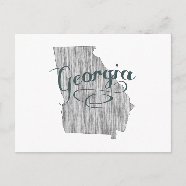 Cartão Postal Georgia Shapage Cinza Typografia Name (Frente)