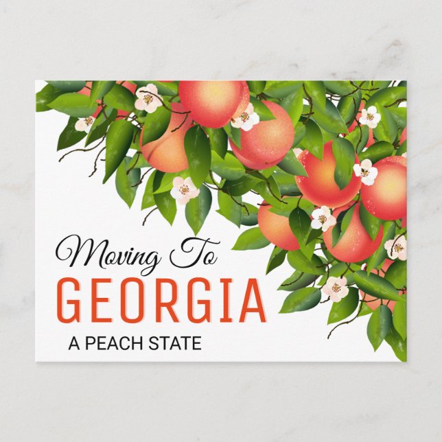 Cartão Postal Georgia State Fruta Peaches | Mudança de endereço (Frente)