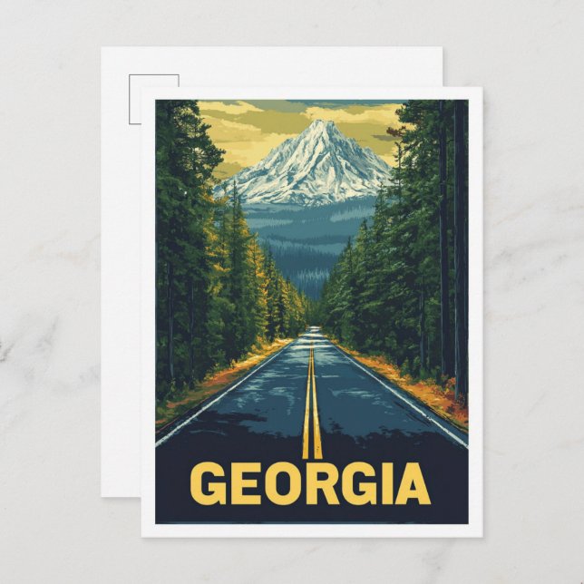 Cartão Postal Georgia USA Art Vintage Viagem (Frente/Verso)