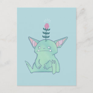 Cartão Postal Gerald o Goblin Cria Fantasia Mal-Humorada Fofa