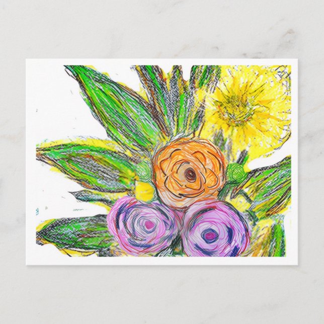 Cartão Postal Gerberas Margarida (Frente)