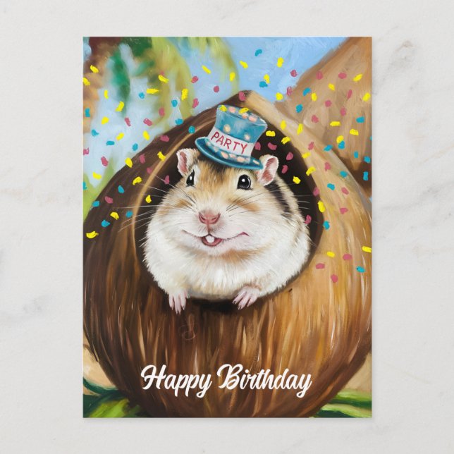 Cartão Postal Gerbil mongol em coco (Frente)