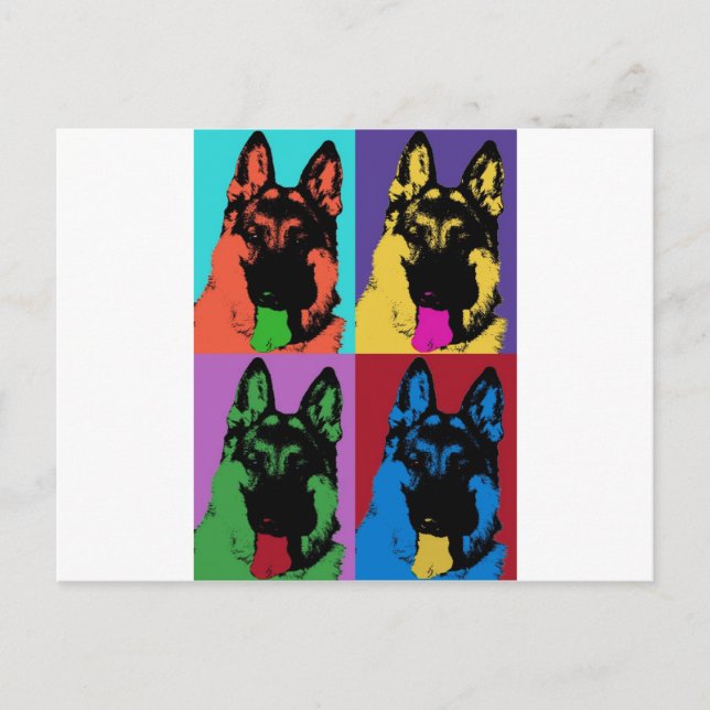 Cartão Postal German shepherd Art (Frente)