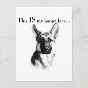 Cartão Postal German shepherd de rosto feliz