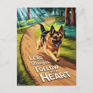 Cartão Postal German shepherd Dirigindo Através De Florestas