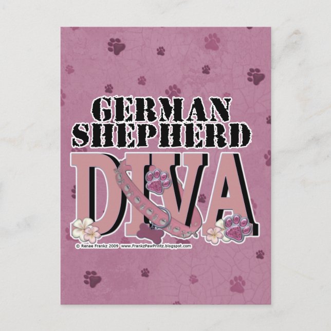 Cartão Postal german shepherd DIVA (Frente)