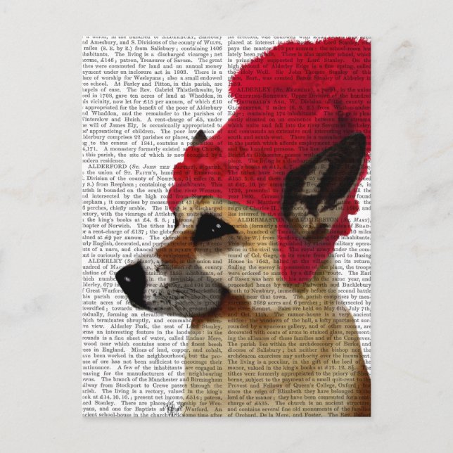 Cartão Postal German shepherd em Red Wooly Hat (Frente)