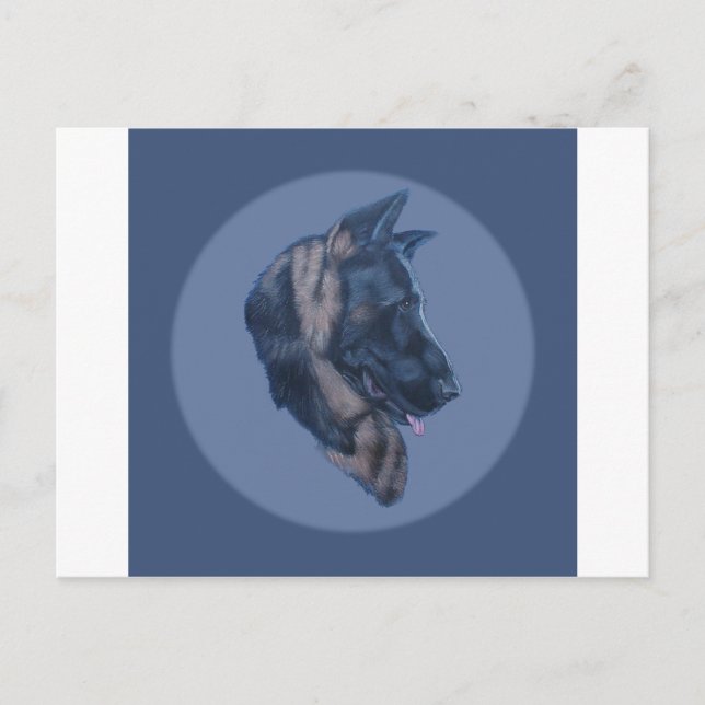 Cartão Postal german shepherd Head Study (Frente)