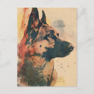 Cartão Postal German shepherd Vintage Art