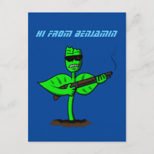 Cartão Postal Germinador cyborg planta engraçada desenho animad