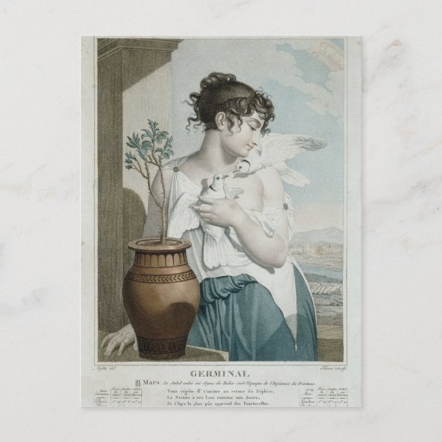 Cartão Postal Germinal, sétimo mês de calendário republicano (Frente)
