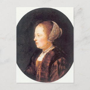 Cartão Postal Gerrit Dou - Retrato de uma Mulher