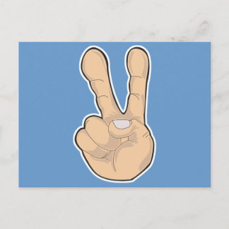 Cartão Postal gesto de mão de paz