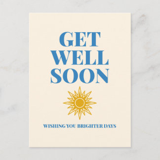 Cartão Postal Get Well Soon Wishing You Brighter Days Postcard