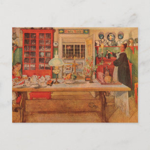 Cartão Postal Getting Ready for a Game of Cards by Carl Larsson