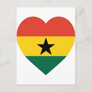 Cartão Postal Ghana Flag Heart