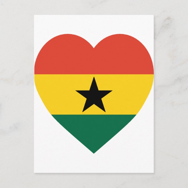 Cartão Postal Ghana Flag Heart (Frente)