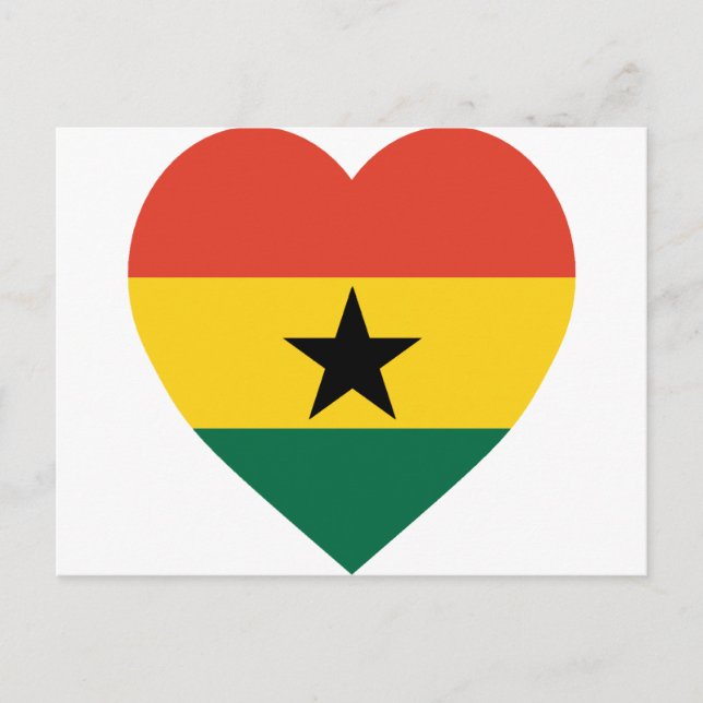 Cartão Postal Ghana Flag Heart (Frente)