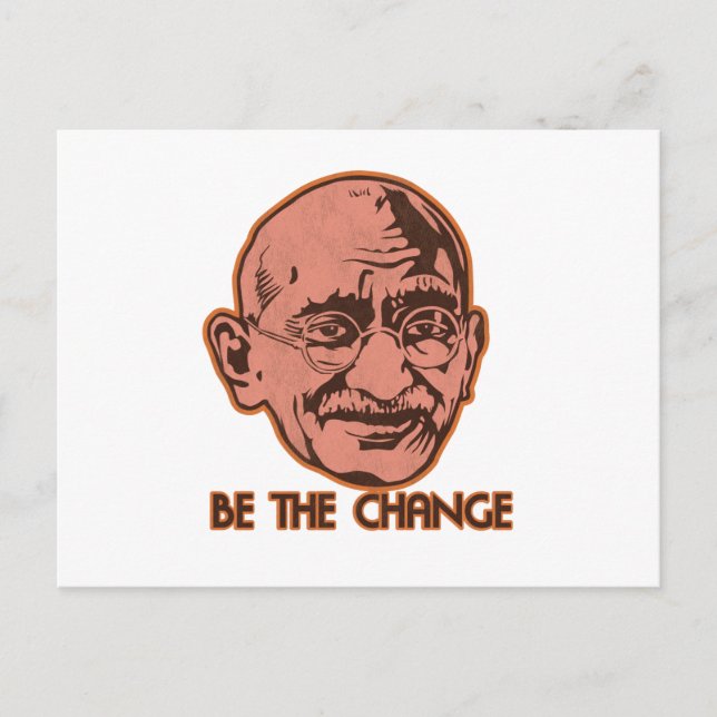 Cartão Postal Ghandi Seja A Mudança (Frente)