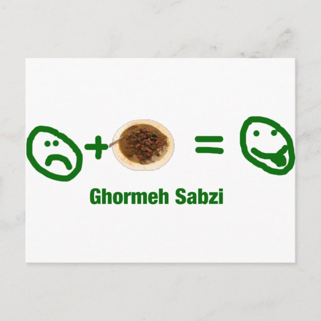 Cartão Postal Ghormeh Sabzi (Frente)