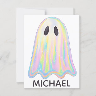 Cartão Postal Ghost Arco-Íris de Pastel Cujo Spooky estético