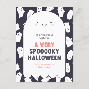 Cartão Postal Ghost Ghost Spooky Halloween Desejo