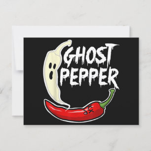 Cartão Postal Ghost Pepper Funny Spicy Hot Halloween Peppe