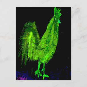 Cartão postal Ghost Rooster Verde