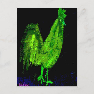 Cartão postal Ghost Rooster Verde