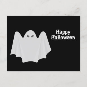 Cartão Postal Ghost White Cartoon Graphic Halloween