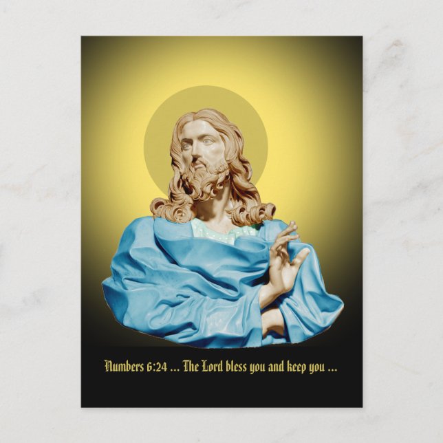 Cartão Postal Gian Lorenzo Bernini Busto de Cristo 1679 (Frente)