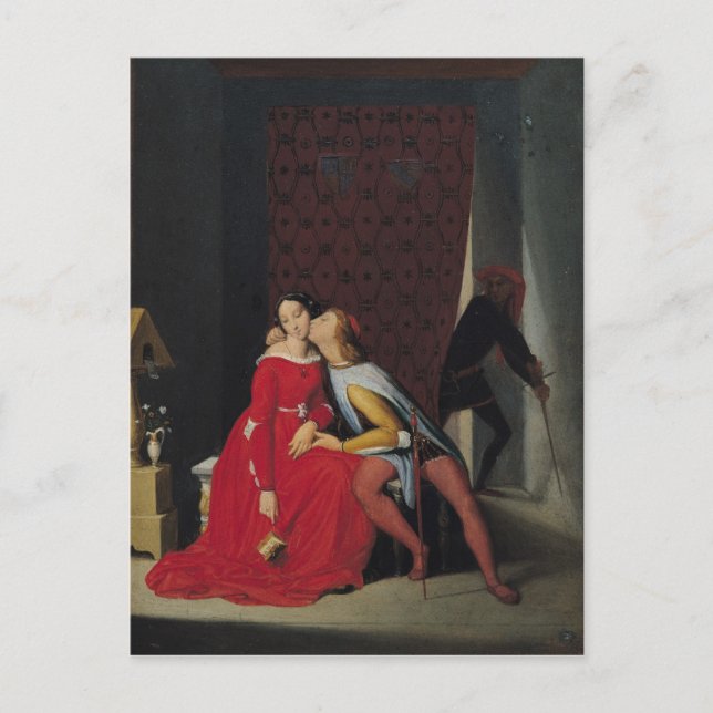 Cartão Postal Gianciotto descobre Paolo e Francesca, 1814 (Frente)