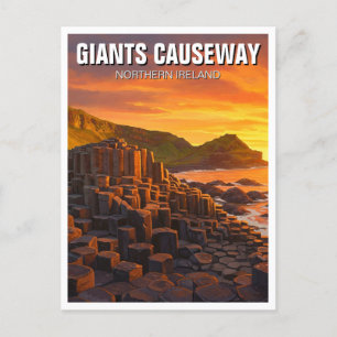Cartão Postal Giants Causeway Norte Irlanda Viagem Sunset