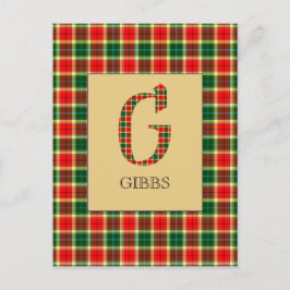 Cartão Postal Gibbs Tartan Monograma G