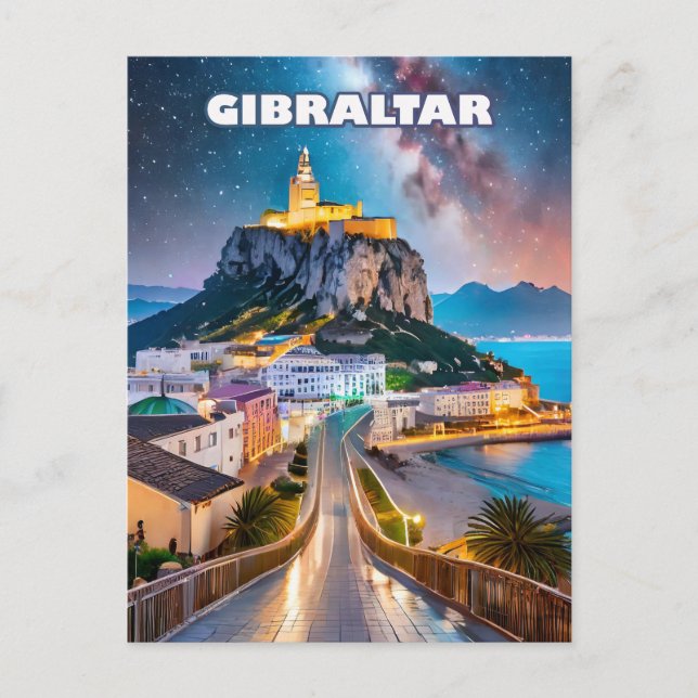 Cartão Postal Gibraltar, carrefour des horizons et des voyages (Frente)