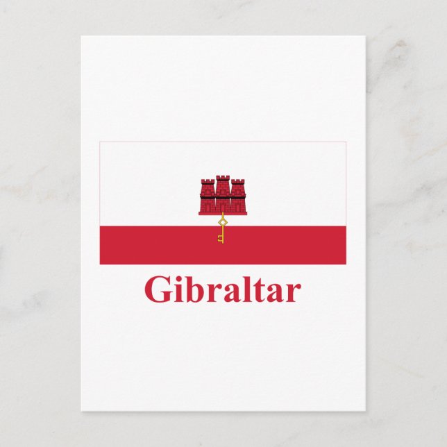 Cartão Postal Gibraltar Flag com Name (Frente)