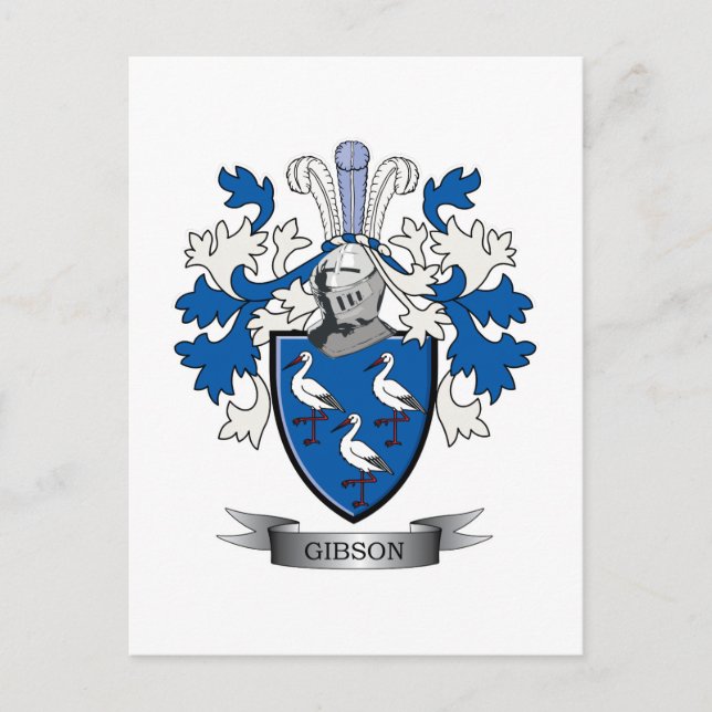 Cartão Postal Gibson Family Crest Casaco de Armas (Frente)