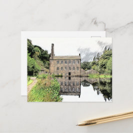 Cartão Postal Gibson Mill: Artistic Pencil Sketch