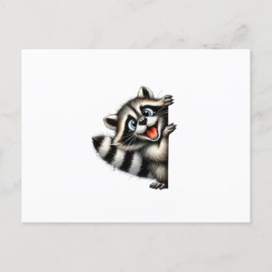Cartão Postal Gif de Natal Adorable Raccoon - Feriado Bonito