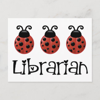 Cartão Postal Gift Bibliotecário Ladybug