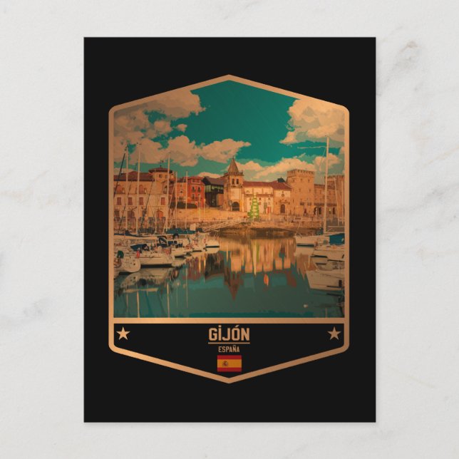 Cartão Postal Gijón (Frente)