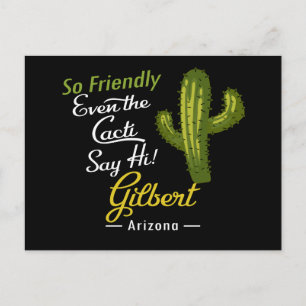Cartão Postal Gilbert Cactus Engraçado Retro