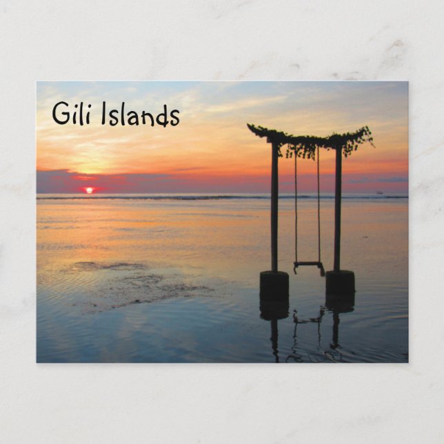 Cartão Postal gili sunset swing (Frente)