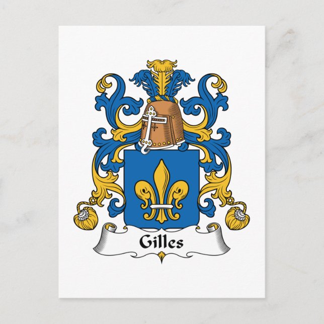 Cartão Postal Gilles Family Crest (Frente)