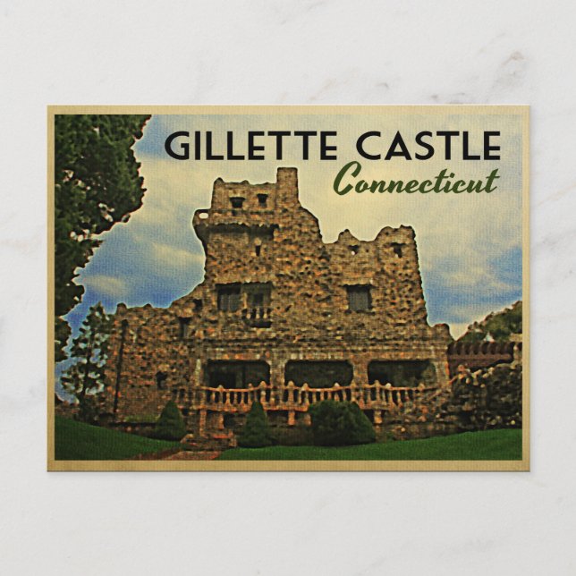 Cartão Postal Gillette Castle Connecticut (Frente)