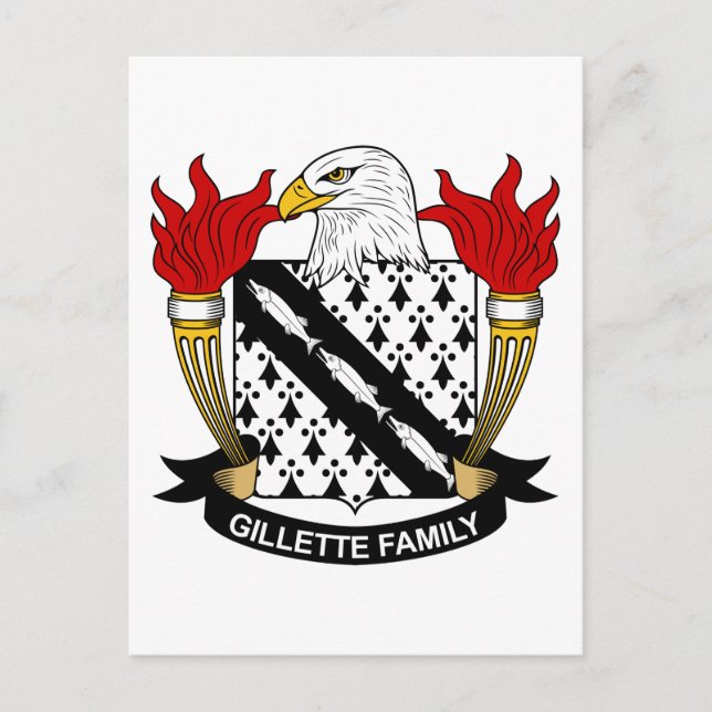 Cartão Postal Gillette Family Crest (Frente)