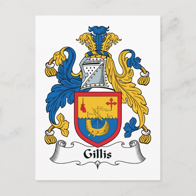 Cartão Postal Gillis Family Crest (Frente)