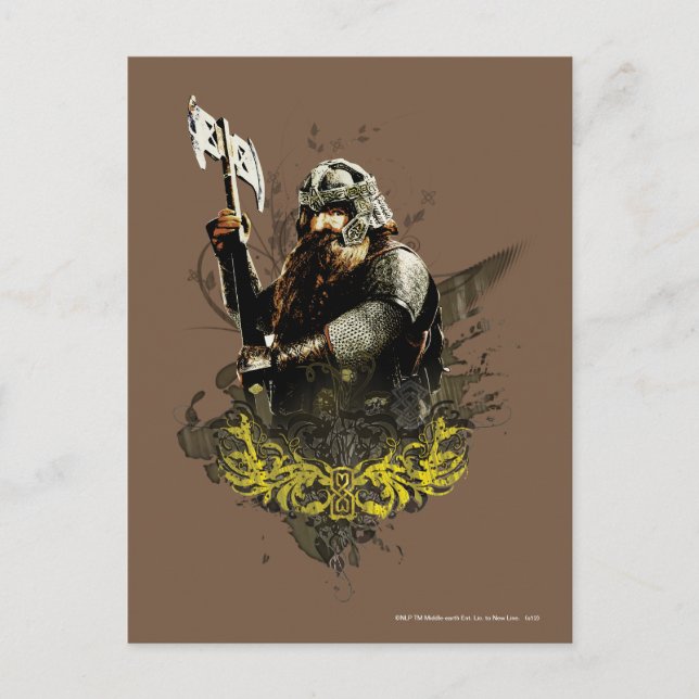 Cartão Postal GIMLI™ Com Colagem De Vetor Ax (Frente)