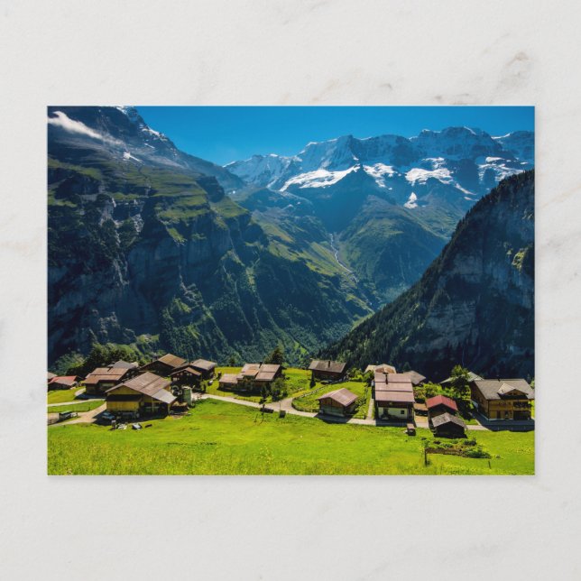 Cartão Postal Gimmelwald Em Alpes Suíços - Suiça (Frente)